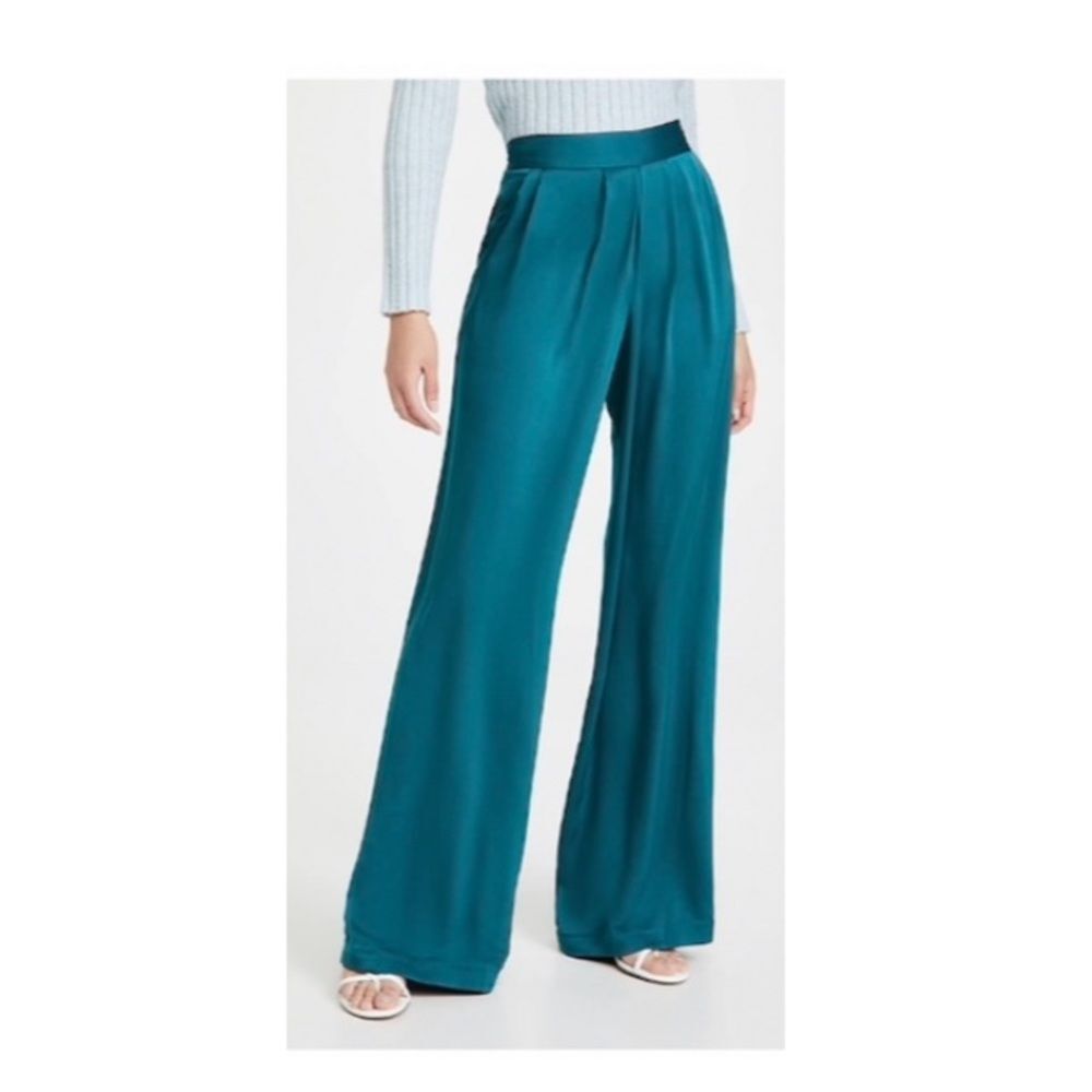Ramy Brook Satin Iris Pants in Black. - Picture 3 of 10